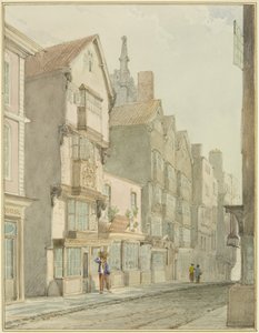 Mary-le-Port Street (akvarelli paperille) tekijältä Thomas Leeson the Elder Rowbotham