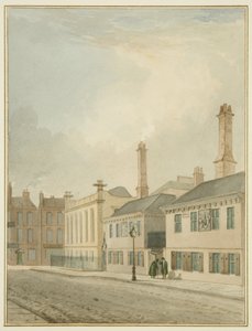 Kauppiasmerimiesten almutalot, King Street (akvarelli paperille) tekijältä Thomas Leeson the Elder Rowbotham