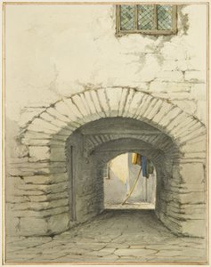 Passage Archway pois Marsh Streetistä (akvarelli paperille) tekijältä Thomas Leeson the Elder Rowbotham