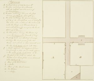 Suunnitelma 46 Baldwin Street (kynä ja muste paperille) tekijältä Thomas Leeson the Elder Rowbotham