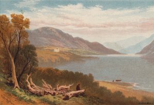 Englannin järvet, Ullswater (väri litho) tekijältä Thomas Leeson the Elder Rowbotham