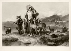 Metsänhoitajan perhe (mezzotint) tekijältä Thomas Lewis Atkinson