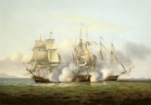 HMS Gore toiminnassa ranskalaisten prikkien Palinure ja Pilade kanssa (katso myös 197354)
