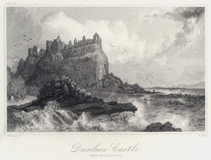 Dunlucen linna, koillisesta (kaiverrus)