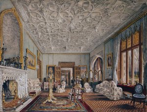 Goottilainen salonki, n. 1850 (akvarelli) tekijältä Thomas Mann Baynes