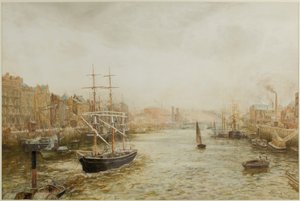 The Quayside, Newcastle (akvarelli paperille)