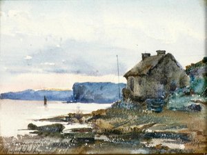 Kalastajan kota (akvarelli paperille) tekijältä Thomas Marjoribanks Hay