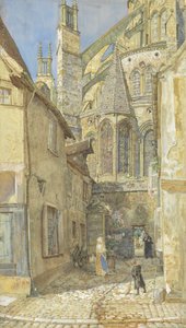 The Lady Chapel and Apse of Bourges Cathedral, 1899 (wc paperilla)