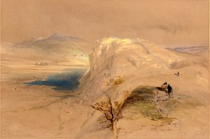 Craig Lough ja roomalainen muuri, 1839 (lyijykynä, guassi ja wc paperille). tekijältä Thomas Miles Richardson