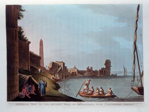 Ulkokuva Aleksandrian muinaisesta muurista, Kleopatras-neula, 1802.