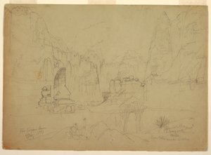 Piirros, Rio Virginin kanjoni, Etelä-Utah, 1873. tekijältä Thomas Moran