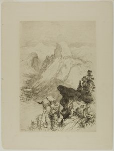 Half-Dome, Näkymä Moran Pointista tekijältä Thomas Moran