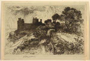 Harlechin linna, Pohjois-Wales tekijältä Thomas Moran