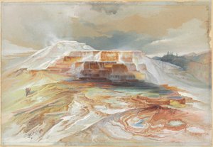 Gardiner Riverin kuumat lähteet, Yellowstone tekijältä Thomas Moran