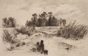 Soistunut maisema ja puro tekijältä Thomas Moran