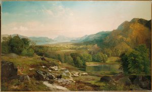 Minding the Flock, noin 1867 tekijältä Thomas Moran