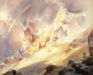 Sateenkaari Yellowstonen Grand Canyonin yllä tekijältä Thomas Moran