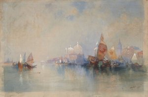 Venetsia: Laguuni kohti Santa Maria della Salutea tekijältä Thomas Moran