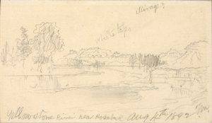 Yellowstone River, lähellä Rosebudia tekijältä Thomas Moran