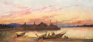 Siwash Village, Tyynenmeren rannikko (värilitro) tekijältä Thomas Mower Martin