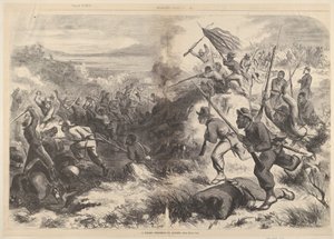 Musta rykmentti toiminnassa Harpers Weeklystä, 14. maaliskuuta 1863. tekijältä Thomas Nast