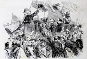 Garibaldin saapuminen Napoliin 1860 tekijältä Thomas Nast