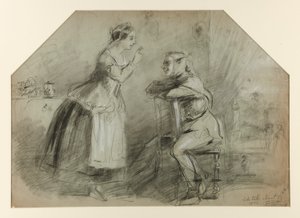 Nainen ja Jester (?) tekijältä Thomas Nast