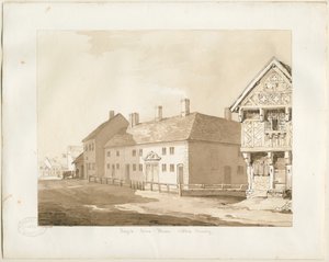 Abbots Bromley Almshouses: seepiapesupiirros tekijältä Thomas Peploe Wood