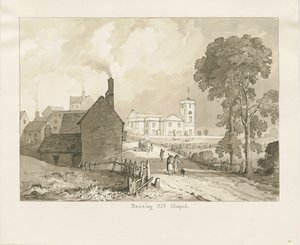 Brierley Hill Chapel: seepiapiirros, 1837 tekijältä Thomas Peploe Wood