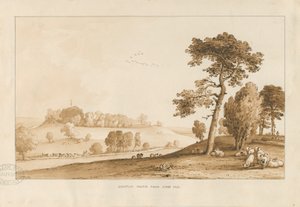 Chartley Castle: seepiapesupiirustus, 1837