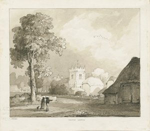 Colton Church: seepiapiirustus tekijältä Thomas Peploe Wood