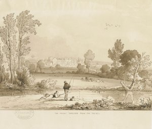Colwich - Mount Nunnery: seepiapesupiirros, 1837 tekijältä Thomas Peploe Wood