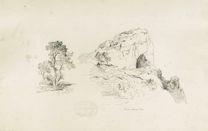 Dovedale - maisema: tussipiirustus, nd [1817-1845] (piirustus) (piirustus)