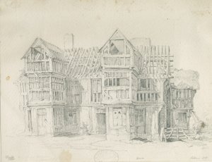 Eccleshall - Biana Hall: lyijykynäpiirros, 1835 tekijältä Thomas Peploe Wood