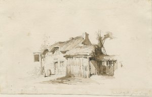 Fradswell - Cottage on Heath: lyijykynä- ja pesupiirustus