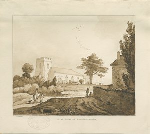 Fulfordin kirkko: seepiapiirros tekijältä Thomas Peploe Wood