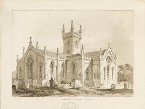 Handsworth Church: seepiapiirros tekijältä Thomas Peploe Wood