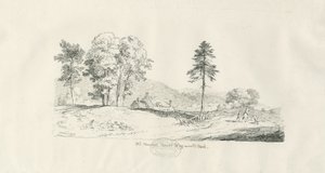 Haywood Park - Old Manor House: kynä- ja mustepiirustus tekijältä Thomas Peploe Wood