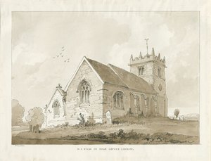 High Offley Church: seepiapiirros tekijältä Thomas Peploe Wood