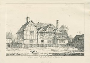 Newborough Hall: kynäpiirustus, 1836 tekijältä Thomas Peploe Wood