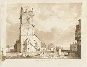 Rowley Regis Church: seepiapiirustus, 1837 tekijältä Thomas Peploe Wood