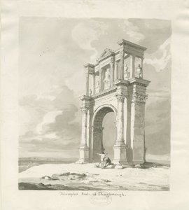 Shugborough - Riemukaari: seepiapiirustus, 1836 tekijältä Thomas Peploe Wood