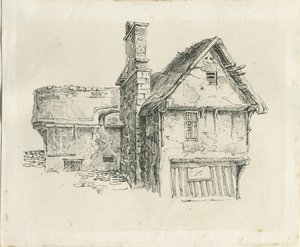 Standon Hall: kynä- ja mustepiirustus ja [?1800-luvun puoliväli] (piirustus)