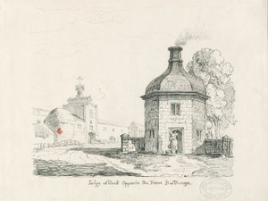 Tixall - Lodge: tussi- ja tussipiirustus tekijältä Thomas Peploe Wood