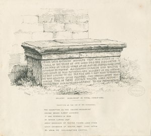 Tixall Church Yard - Pöytähauta: tussipiirros. tekijältä Thomas Peploe Wood