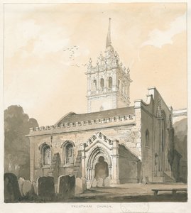 Trentham Church: seepia ja keltainen pesupiirros, nd [?1838]