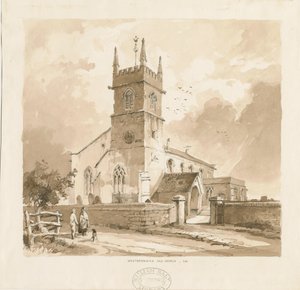West Bromwich Church ["Vanha"]: kynä- ja pesupiirustus, nd [1841, vrt. XII.16b ja WSL, D1986/3]