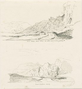 Wetton Mill: kynä- ja mustepiirustus, nd [1817-1845] tekijältä Thomas Peploe Wood