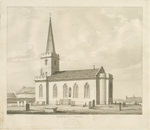 Whittington Church: seepiapiirros tekijältä Thomas Peploe Wood
