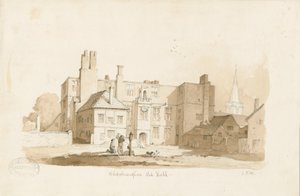 Wolverhampton - The Old Hall: seepiapiirros, nd [c 1838] (piirustus) tekijältä Thomas Peploe Wood